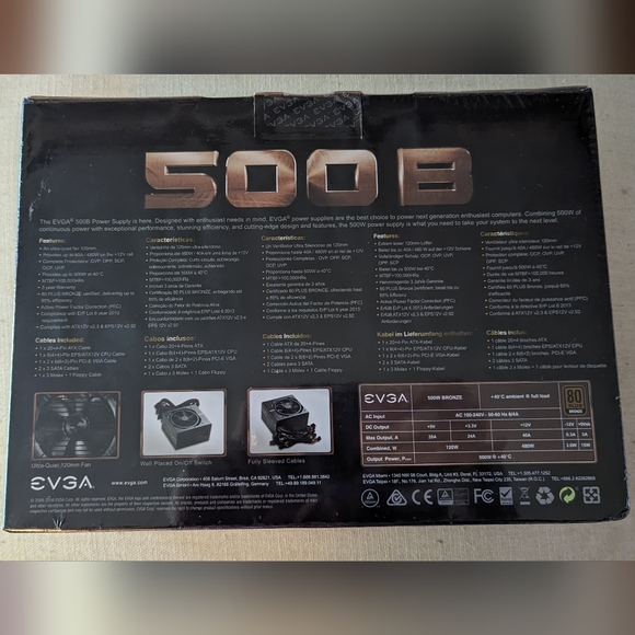 EVGA 500B Bronze Computer PSU - Picture 2 of 2